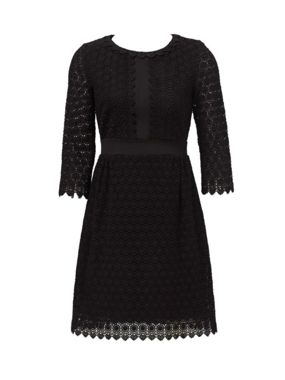 Diane von Furstenberg Black Nolly Lace Dress Size 2